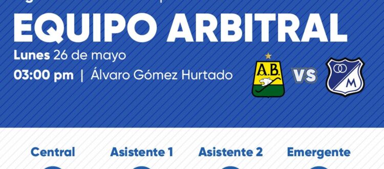 Árbitros Bucaramanga vs Millonarios Liga Femenina 2025