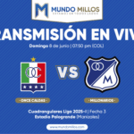 En vivo Once Caldas vs Millonarios Cuadrangulares 2025-I