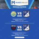 Programación Fútbol base Millonarios mayo 24 2025