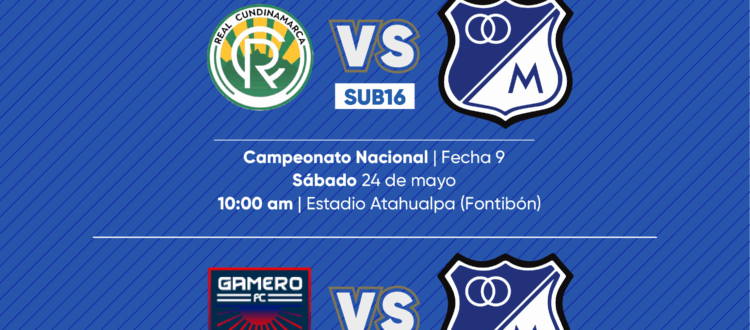 Programación Fútbol base Millonarios mayo 24 2025