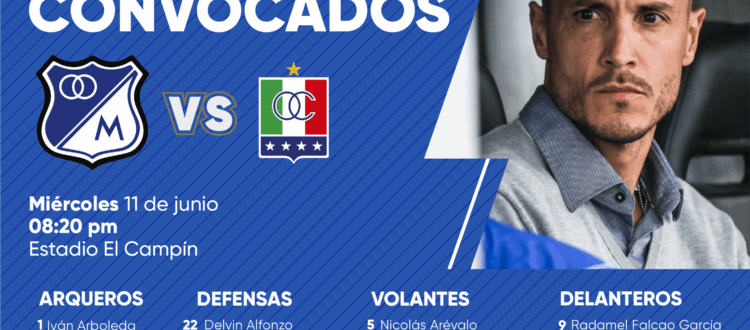 Convocados de Millonarios vs Once Caldas Cuadrangulares 2025-I