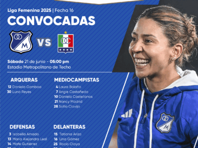 Convocadas de Millonarios vs Once Caldas Liga Femenina 2025