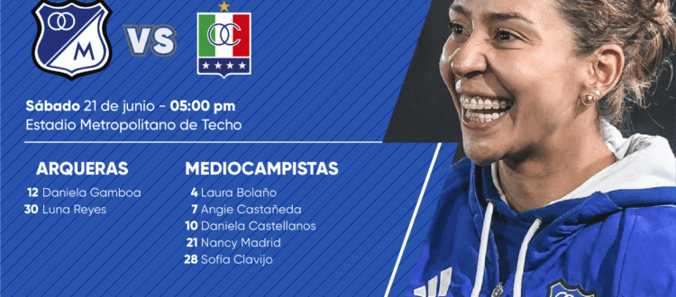 Convocadas de Millonarios vs Once Caldas Liga Femenina 2025