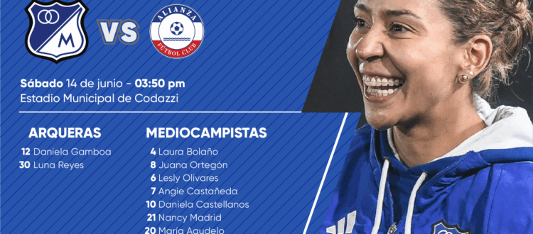 Convocadas de Millonarios vs Alianza