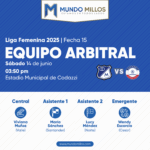 Árbitros Alianza vs Millonarios Liga Femenina 2025