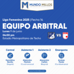 Árbitros Millonarios vs Santa Fe Liga Femenina 2025