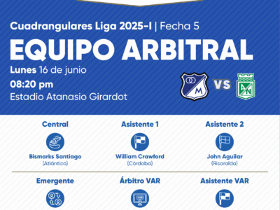 Árbitro Nacional vs Millonarios Cuadrangulares 2025-I