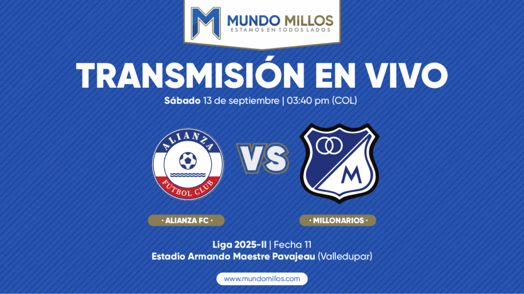 En vivo Alianza FC vs Millonarios Finalización 2025