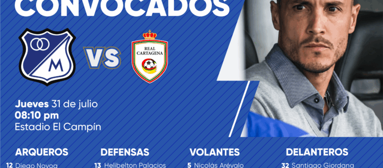 Convocados de Millonarios vs Real Cartagena