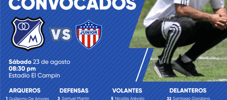 Convocados de Millonarios vs Junior