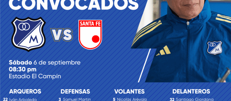 Convocados de Millonarios vs Santa Fe