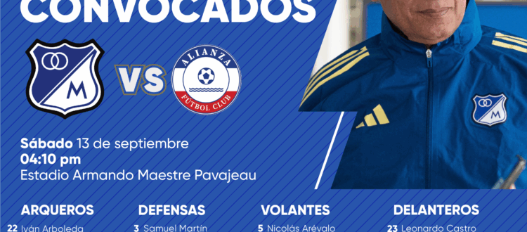 Convocados de Millonarios vs Alianza 2025-II