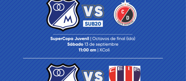 Programación Fútbol base Millonarios septiembre 13 2025