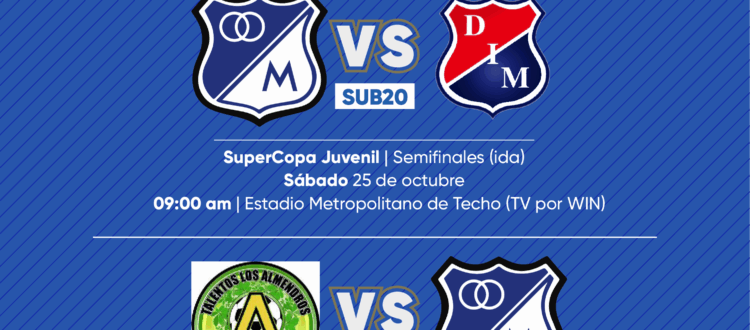 Programación Fútbol base Millonarios octubre 25 2025