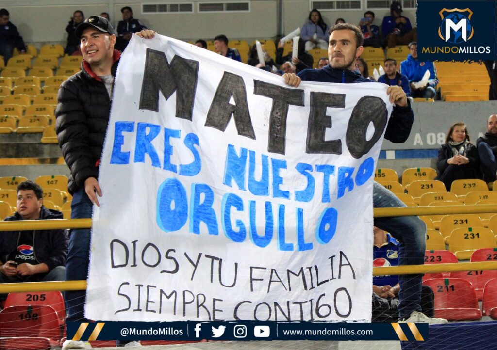 Familiares de Mateo García en El Campín cuando jugaba para Llaneros (2019)