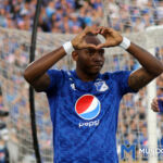 Diego Herazo celebra su gol contra el Bucaramanga por la primera fecha de los cuadrangulares semifinales del Apertura 2022 Diego Herazo